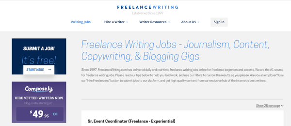 online writing jobs freelancewriting.com